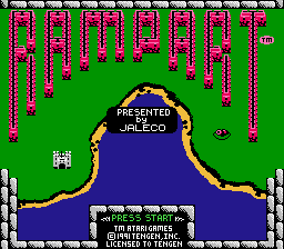 Rampart title screen for NES